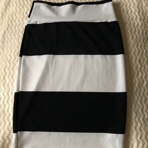 Long B/W Striped LuLaRoe S Skirt